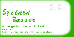 szilard wasser business card