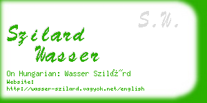 szilard wasser business card